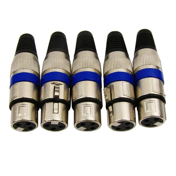 Set 10pcs 3 Pin XLR Audio Microphone Connectors Female Ends Plugs - Image 2 of 4