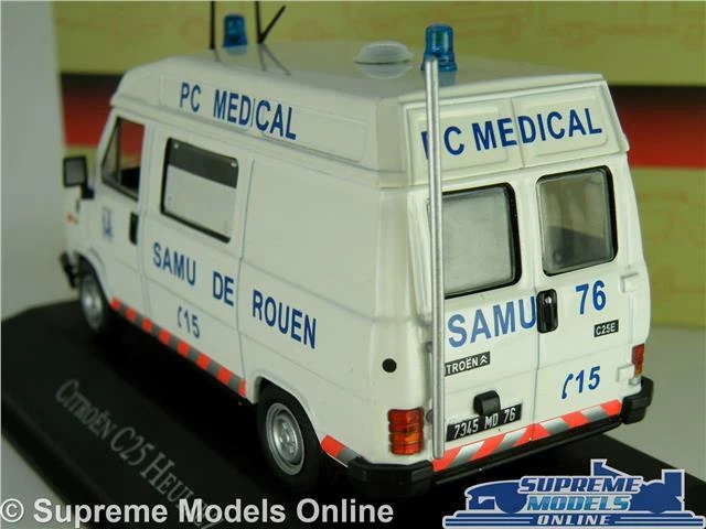 FURGONETA MODELO AMBULANCIA CITROEN C25 HEULIEZ ESCALA 1:43 IXO ATLAS 7495013 BLANCA K8 Foto 3 de 4