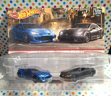 HOT WHEELS PREMIUM DOUBLE PACK PANDEM SUBARU BRZ & LEXUS RC F GT3 NEW