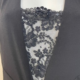 Vtg Jessica McClintock Black Halter Neck Size 8 Ruched Wide Leg Jumpsuit Dressy