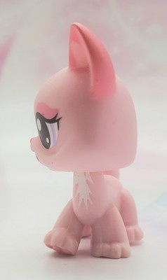 Littlest Pet Shop Authentic # 1312 Pink White Cat Purple Eyes Neck