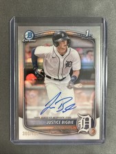 2025 Bowman Chrome Justice Bigbie Prospect Auto Refractor /499 DET Tigers