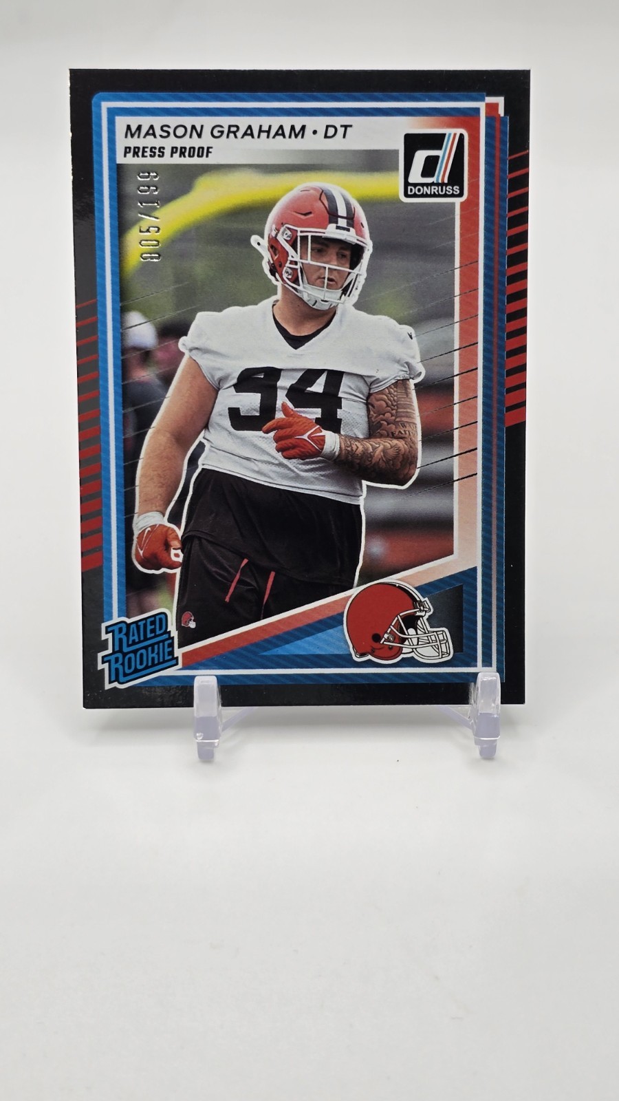 MASON GRAHAM 2025 DONRUSS RATED ROOKIE PRESS PROOF SILVER RC /199 