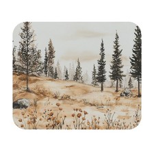 Wyoming Montana Watercolor Nature Scene Mouse Pad Rectangle 