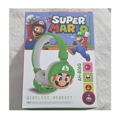 Super Mario AH-806Q Wireless/Wired Headset, Bluetooth + 3.5mm, 40mm, Red