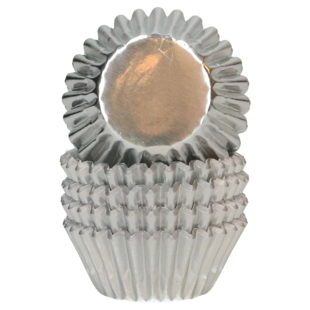 Silver Metallic Mini Baking Cases x 160