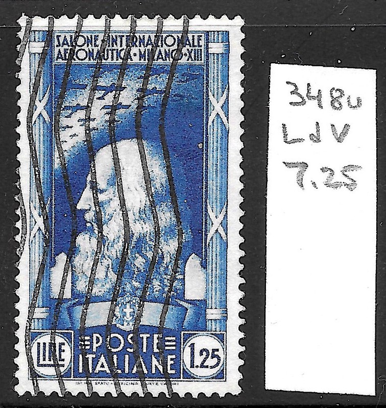 Italy #348, used -1935- Leonardo da Vinci, 1.25 L - See Scan - CV=$7.25