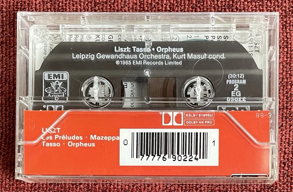 Sealed Liszt Les Preludes / Mazeppa Tasso Orpheus XDR Cassette Tape - Kurt Masur - Image 2 of 4