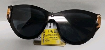 Foster Grant SOFIA VERGARA Sunglasses CAT EYE Leopard Frames Black Lenses NWT