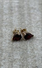 Vintage 14k Yellow Gold Pear Garnet Gemstone ...