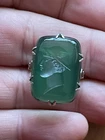 Lovely Antique Edwardian natural Agate Cameo Silver Signet Ring
