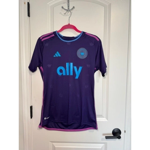 Adidas Charlotte FC 2023 Crown Jewel Kit Jersey Purple Womens Medium Ally Logo