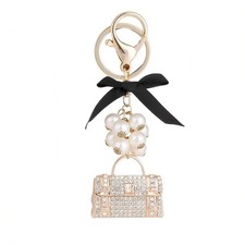 Bowknot Simulation Diamond Keychain, Fashion Key Ring, Exquisite Car Key Pend...