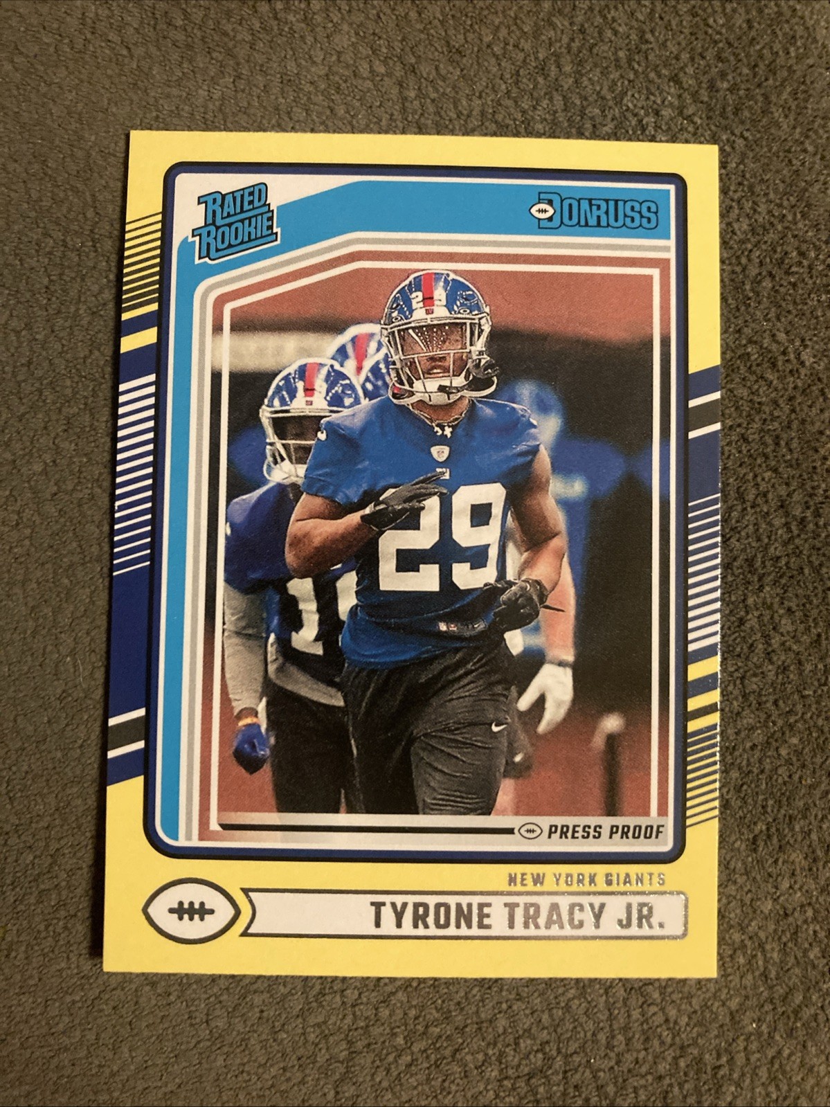 2024 Panini Donruss - Rated Rookie Tyrone Tracy Jr. #364 Press Proof Yellow (RC)