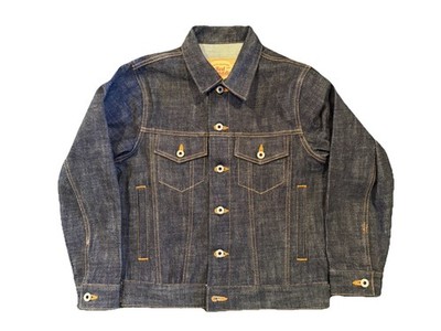 Red Tornado Quality Collection Blue Selvedge Jean Jacket Button Front XS 40