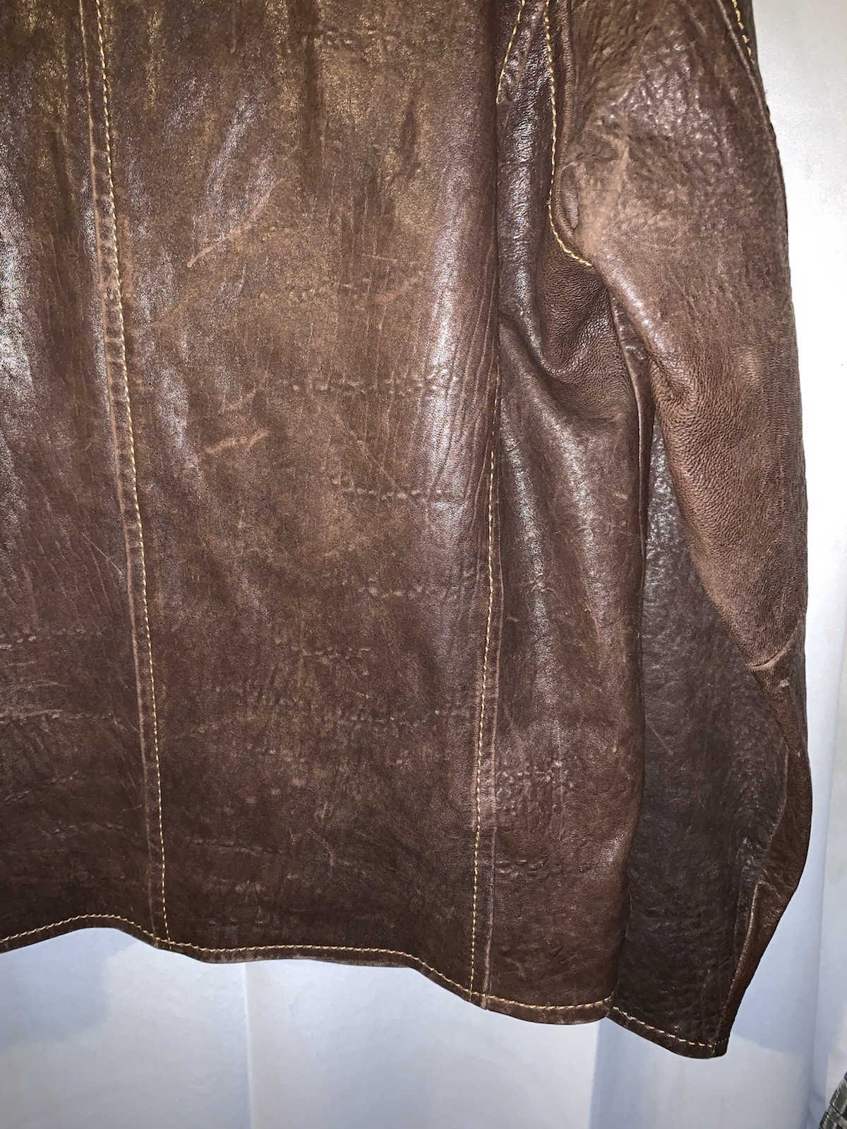 Robert Comstock Vertical Dark Brown Lambskin Leat… - image 11