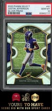 JUSTIN JEFFERSON Rookie SILVER PRIZM 2020 PANINI SELECT #61 PSA 10 RC VIKINGS