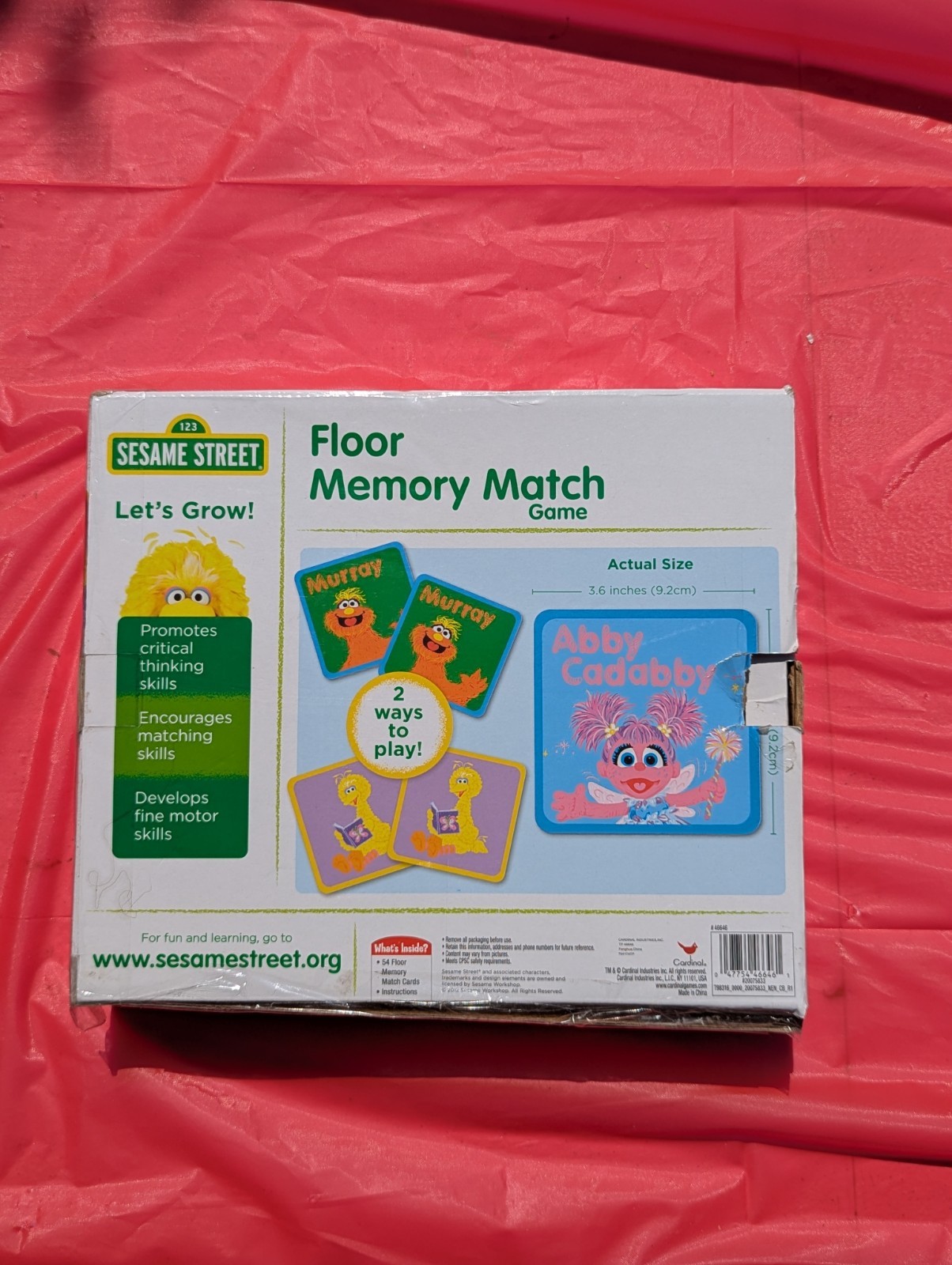 Sesame Street Floor Memory Match Game (Cardinal) - 100% COMPLETE - 54 Tiles!