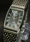Vintage Seiko Slim Barrel Quartz Men's Black Face Dress Watch-Free DDP Shipping