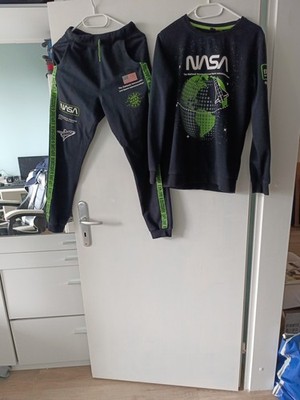 10  NASA Trainingsanzug Jogginganzug schwarz grün