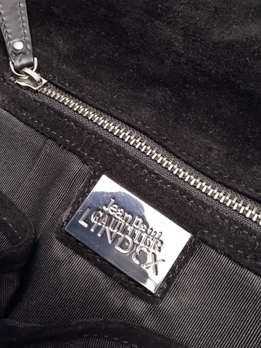 Jean Paul Gaultier Lindex Handbag Black Leather Embossed Tattoo Koi Fish Motif - Picture 6 of 13