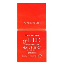 Nails.INC x Sensationail GelLED Gel Nail Polish Coral Me Crazy Neon Pink Shade
