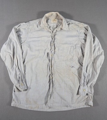 Vintage Arrow Shirt Mens Medium Sanforized Cotton Plaid Distressed Button Up 70s