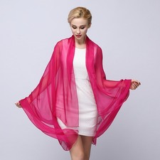 Pure Chiffon Silk Wrap Scarf Soft Thin Shawl Beach Sarong Solid Color 180 100cm
