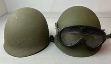 Vietnam War M1 Helmet Steel Pot W Ground Troop Liner Dust Wind Sun Goggles
