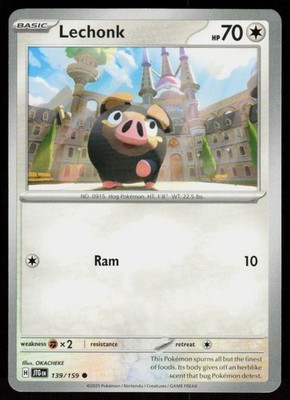 Lechonk 139/159 Common Journey Together Pokemon Near Mint