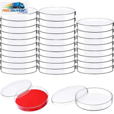 30 Pack 90 X 15Mm Plastic Bioresearch Sterile Petri Dishes with Lids