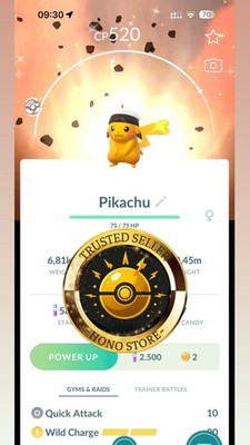 Pokemon G0 - Shiny Pikachu Brendan s Hat Ruby BG  Kalos GO Tour - P T C