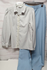 Lot of Vintage Levi Strauss Gray Blouse Sz 16  Blue Pants Slacks Sz 18 70s 80s