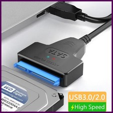 SATA to USB 3.0 Cable 6Gbps for 2.5" HDD SSD Hard Drive Adapter 22 Pin