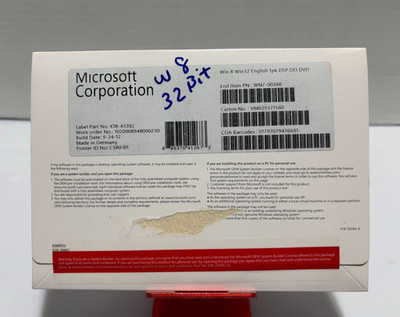Microsoft Windows 8 32-Bit English 1pk DSP OEI DVD
