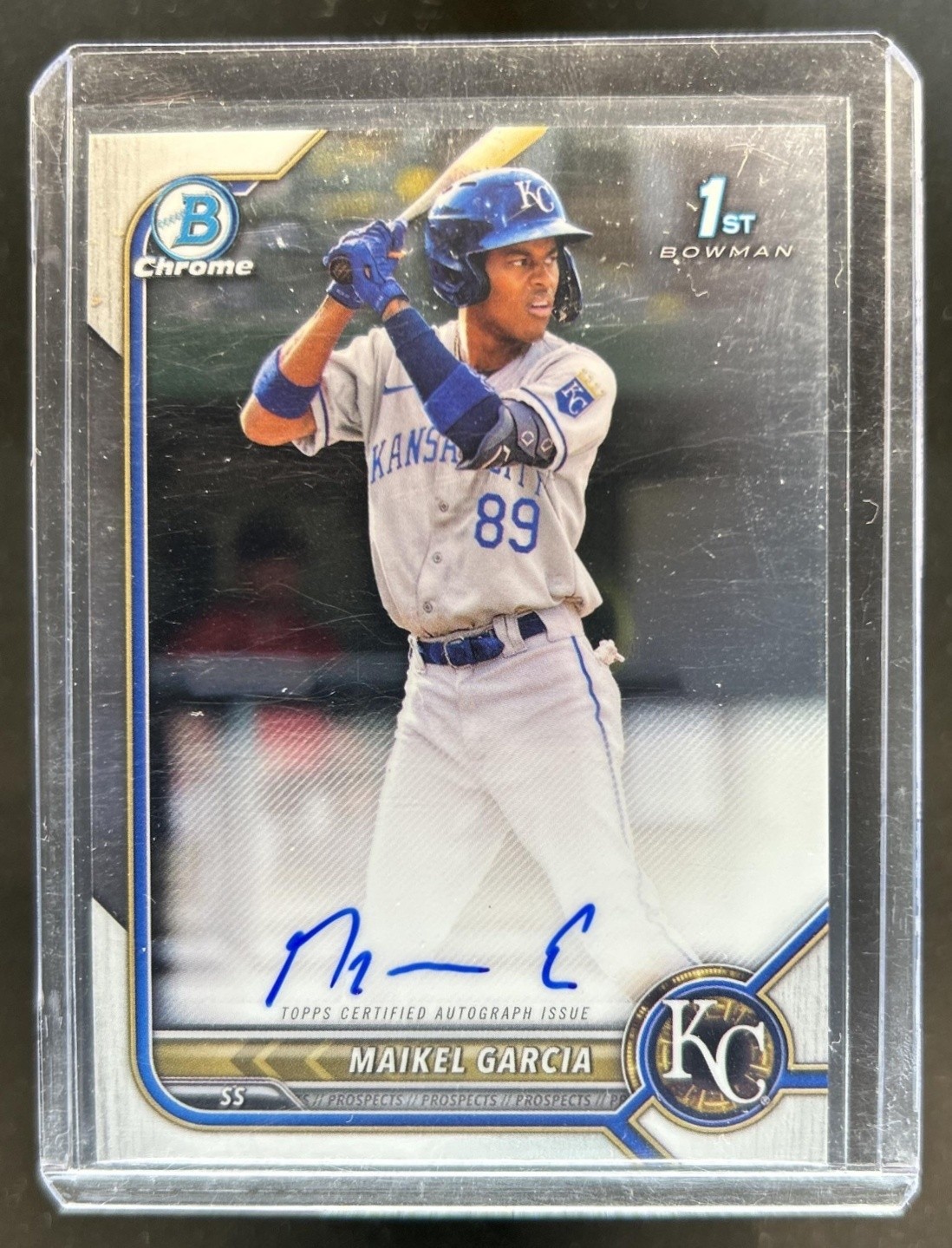 2022 Bowman Chrome Maikel Garcia Auto 1st Prospect #CPA-MG Royals