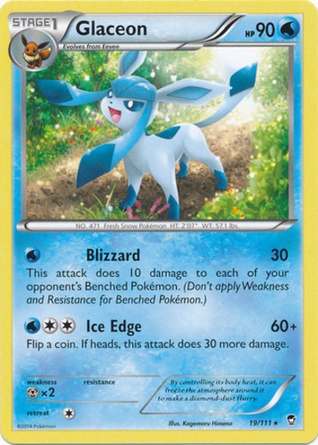 Pokemon - Glaceon - 19/111 - Rare - XY - Furious Fists - NM