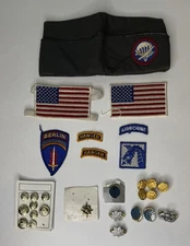Vintage Misc Military Lot - Badges Pins Patches Hat Airborne Army