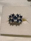 Vintage Sterling Silver Flower Design Cz Size 7   4.40 G Ring