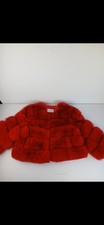 Bonita Beaus Red Real Fur Cropped Jacket Womens 10/12 Luxury Coat NWOT coat