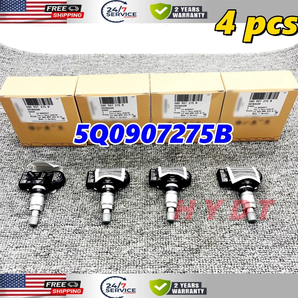 4x 5Q0907275B FITS FOR Audi VW Porsche TPMS Tire Pressure Sensors TPKS NEW - Image 2 of 4