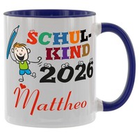 "Kaffeetasse/Kaffeebecher \" Schulkind - Schulanfang Mit Wunschname . \""