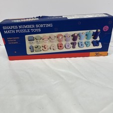 OZMTOY Wooden Number Shape Puzzles Counting Sorting Montessori Toys for Toddlers