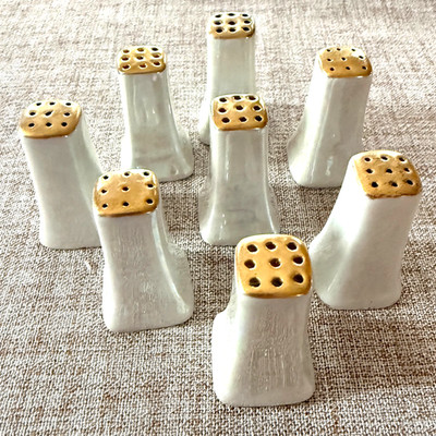 Vintage JAPAN LUSTREWARE Iridescent Mini SALT & PEPPER SHAKERS Set Of 8