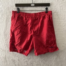 Tommy Hilfiger Mens Board Shorts Solid Red Medium Nylon Vintage Pull On Tie