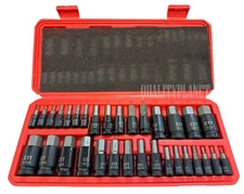 32PC Hex Allen Master Socket Bit Set S2 Steel SAE & Metric S2 Steel