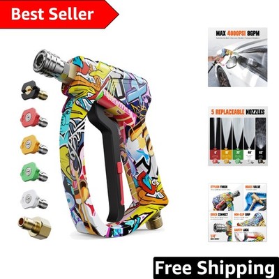 Effortless Car Washing with 4000 PSI High-Pressure Gun - Complete with 5 Nozzles