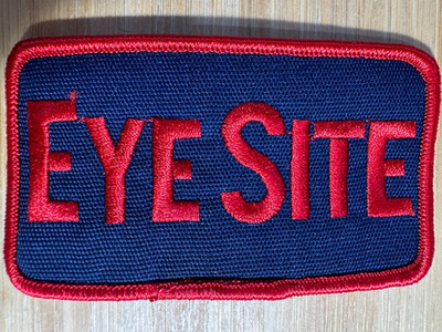 Vintage EYE SITE Patch   Red Embroidered Letters on Navy Blue Background Badge