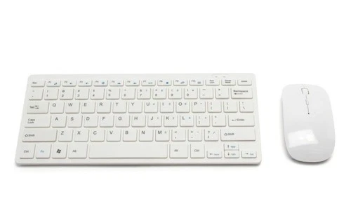 MOUSE E TASTIERA WIRELESS SLIM SOTTILE STILE MAC WINDOWS LINUX UNIVERSALE BIANCO