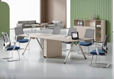 Beiger Konferenztisch Designer Arbeitszimmer Möbel Luxuriöser Holz Tisch